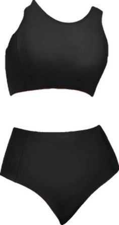 Black Shapewear Tankini, Black Bandeau Tankini For Swimming, Black Stretch Shapewear Tankini, Black Seamless High-waist Swimwear, Black High-waist Seamless Swimwear, Black High Waist Seamless Swimwear, Black High-waist Swimwear With Built-in Bra, Summer Shapewear Style Black Tankini, Summer Shapewear Black Tankini