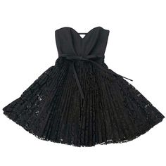 Valentino cocktail dress.Fluttering lace skirt with sweetheart bodice Strapless sweetheart neckline Banded waist with self-tie bow A-line silhouette.Hem hits about at the knee.Concealed side zip Approx. 28"L from neckline to hem.Fabric1: 71% Cotton, 21%/Viscose, 8% PolyamideFabric2: 65% Virgin wool, 35% SilkFabric3: 100% SilkLining: 91% Silk, 9% ElastanDesigner Style ID: PROD55670252Made in Italy Gala Lace Dress With Sweetheart Neckline, Party Fit And Flare Corset Dress With Pleated Bodice, Evening Fit And Flare Corset Dress With Sweetheart Neckline, Lace Party Dress With Sweetheart Neckline And Lined Bodice, Party Lace Dress With Sweetheart Neckline And Lined Bodice, Strapless Lace Trim Cocktail Dress, Sweetheart Neckline Lace Dress With Lined Bodice For Party, Cocktail Lace Dress With Sweetheart Neckline And Fitted Bodice, Cocktail Lace Dress With Sweetheart Neckline