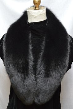 "Real Black Fox Collar With Satin Lining Made Detachable With 7 Tie Tacks To Hold Collar To The Coat. It Measures App. 4\" Wide At The Widest Part Of The Collar (6\" Including Fur) And App. 42\" At The Neckline. The Collar Is Made From 1st Quality Finnish Fox That Is Silky And Soft. New And Made In The USA. Also Available In Black, Brown, Snow White, Snow Top (Blush With White Tips ) Silver Fox, Blue Frost (Silvery Grey), Golden Island, Crystal (Brown With Silver Tips) And Natural ( Creamy White Detachable Fur Collar, Hand Muffs, Grey Fur, Fur Collar Coat, Mens Fur, Black Fox, Fabulous Furs, Fur Jackets, Mens Boots Fashion