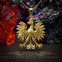 Celebrate your national pride with this stunning 3cm Polish Eagle gold pendant! Perfect for National Day celebrations or everyday wear, this intricately designed pendant is a symbol of strength and heritage. Add a touch of elegance to your outfit and show off your Polish roots with this unique piece. Makes a meaningful gift for yourself or a fellow patriot. Model number #PA0000030 If you would like to use some stones please contact me. It will have extra cost. You can watch model on my Instagram Commemoration Jewelry With Large Pendant, Commemorative Gold Jewelry With Large Pendant, Gold Large Pendant Jewelry For Commemoration, Commemorative Brass Pendant Jewelry, Yellow Gold Pendant Necklace As Souvenir, Yellow Gold Pendant Jewelry Souvenir, Yellow Gold Pendant Jewelry For Souvenir, Yellow Gold Pendant Jewelry As Souvenir, Gold Engraved Jewelry Souvenir