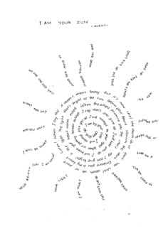 an image of a spiral in the middle of a page that says i am your sun