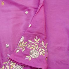 Fabric: Pure Silk Craft : Hand Embroidery Price mentioned is for 3 meters kurta fabric and dupatta 2.5 meters in chinon. Note- There may be slight color variations due to photographic reasons. This is a hand-woven product and any irregularities in the weaving or pattern should not be taken as a defect. These irregularities make every handloom piece unique. Silk Kurta With Zari Work In Traditional Drape, Traditional Silk Anarkali Set With Gota Work, Silk Kurta With Dori Work For Diwali, Chikankari Embroidery Dola Silk Kurta With Traditional Drape, Dola Silk Kurta With Chikankari Embroidery And Traditional Drape, Chikankari Embroidered Kurta In Dola Silk With Traditional Drape, Chikankari Embroidery Dola Silk Kurta, Pink Georgette Churidar With Cutdana, Pink Cutdana Georgette Churidar