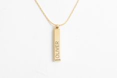 "Personalized Engraved High Quality Necklace For Women and Men. Material: Brass, Micron Gold Plating, Nickel Free Available Colors: Gold Necklace Length: 17.71 Inches Extension: 1.96 Inches ∙ ∙ ∙ ∙ ∙ ∙ ∙ ∙ ∙ ∙ ∙ ∙ ∙ ∙ ∙ ∙ ∙ ∙ ∙ ∙ ∙ ∙ ∙ ∙ ∙ ∙ ∙ ∙ ∙ ∙ ∙ ∙ ∙ ∙ ∙ ∙ ∙ -------NEW by ZDP - Custom laser engraving!------- -------For wholesale or custom orders, please contact!---- This Personalized Necklace is casted, polished, sized and cleaned, all handmade here at our workshop! Once it's ready, its eng Elegant Stamped Jewelry For Mom, Elegant Stamped Jewelry As Gift For Mom, Elegant Stamped Jewelry Gift For Mom, Minimalist Engraved Brass Jewelry, Classic Necklace With Engraving Option For Everyday, Minimalist Hand-stamped Yellow Gold Jewelry, Personalized Classic Brass Jewelry, Everyday Rectangular Necklace With Engraving Option, Minimalist Engraved Rectangular Necklace