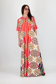 Long Loose Summer dress, Long print dress, Blue Plus Size Maxi Dress, A line Long Dress, Daywear Loose fit Dress, Red with Dark blue elements Long Dress Available Size: XS, S, M, L, XL, 2XL,3XL,4XL, 5XL, 6XL, 7XL, 8XL Made of : Lycra Viscose - suitable for summer season. Do not crease. The model wears size M - 5,6' / 170 cm CARE Machine Wash 30oC Hand Wash with warm water Medium hot iron Thank you for visiting my shop. www.EUGfashion.com e-mail: office@EUGfashion.com Patterned Printed A-line Dress, Vibrant Print A-line Beach Dress, Multicolor Digital Print Dress For The Beach, Multicolor Digital Print Beach Dress, Beach Dress With Multicolor Digital Print, Red Abstract Print Dress For Vacation, Red Abstract Print Vacation Dress, Spring Red Maxi Dress With Abstract Print, Red Maxi Dress With Abstract Print For Spring