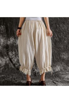 Material


 Lençóis de algodão








 Tamanho único: comprimento 75 cm, cintura 68-102 cm, punho 40 cm. Beige Cotton Harem Pants For Fall, Fall Beige Cotton Harem Pants, Spring Cotton Bottoms With Elastic Cuffs, Beige Relaxed Fit Harem Pants For Fall, Beige Baggy Long Pants, Summer Cotton Bottoms With Elastic Cuffs, Fall Cotton Bottoms With Rolled Hem, Spring Bottoms With Elastic Cuffs, Straight Pants, Cream Cotton Wide Leg Pants With Elastic Waistband