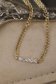 14k Gold Cuban Chain Diamond Necklace / 3mm Cuban Link Necklace with Large Diamonds in 5 Prong Setting / Curb Chain Necklace / 0.60ctw ✔ Handmade ✔ Natural Diamond ✔ Total Carat Weight Diamonds: 0.60ctw ✔ Dimensions of Setting: 3.5 mm The dimension of the links: 3mm Available 14K Yellow Gold ( SOLID GOLD ) 🛠 All Sarah Elise pieces are handcrafted to order, please allow 4 - 10 business days for shipping out. Need it sooner? Just ask and we will let you know if it's possible. 💎 We use only top-g Gold Cuban Chain, Diamond Chain Necklace, Cuban Link Necklace, Chain Diamond, Curb Chain Necklace, Diamond Choker, Diamond Chain, Diamond Settings, Cuban Chain