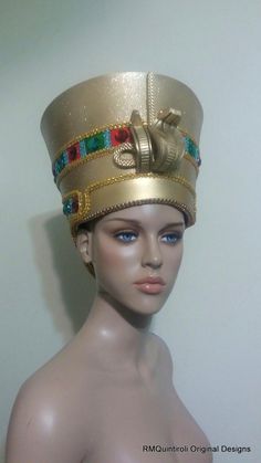 Nefertiti Gold Egyptian Crown Gold Egyptian Hat Halloween | Etsy Gold Costume Hats With Round Crown, Gold High Crown Costume Hat, Gold Tall Crown Costume Hats And Headpieces, Gold Mardi Gras Costume Hats And Headpieces, Gold Crown Costume Hat, Gold High Crown Costume Hat For Wedding, Gold Tall Crown Costume Hat, Gold Costume Hat With Tall Crown, Elegant Gold Costume Hats And Headpieces For Ceremonial