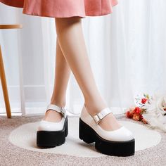 Gender: For Women Style: Fashion,KoreanOccasion: Casual,Party/Club,Office/Career,DressHeel Height: 7.5cmPlatform Height: 6cmSeason: Spring,Summer,Fall/Autumn,WinterPackage Contents: 1 x Shoes (Pair)Size Guide:28 = foot length 18.5-19cm (Foot width=6.5-7cm)29 = foot length 19-19.5cm (Foot width=7cm)30 = foot length 19.5-20cm (Foot width=7-7.5cm)31 = foot length 20-20.5cm (Foot width=7.5cm)32 = foot length 20.5-21cm (Foot width=7.5-8cm)33 = foot length 21-21.5cm (Foot width=8cm)34 = foot length 21 White Synthetic Mary Jane Heels, White Chunky Platform Heels With Round Toe, White Heels With Chunky Platform And Round Toe, White Pointed Toe Mary Jane Heels, White Mary Jane Heels With Pointed Toe, White Mary Janes With Heel Strap And Round Toe, White Round Toe Mary Janes For Party, White Round Toe Mary Janes For Summer, Party White Round Toe Mary Janes