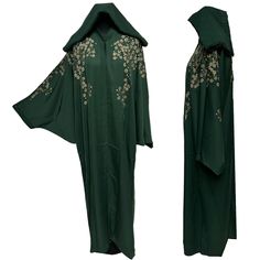 Salma Green Batwing Abaya Farasha Jalabiya Arab Dress with Embroidery . As a result, comes in original plastic wrap with Hijab included. Beautiful material with a premium feel. Exclusive new design Abaya.      Comes with scarf  embrodery   colour: green  Close front  material : nida  Latest new design!  Suitable for easy iron.   Do not tumble dry.  Dry clean  hand wash  The scarf is free and it may be little different in colour and design   Abayas are known by many name such as modest Islamic clothing, jilbab, jalabiya Arab rob, long dress, Muslim clothing, Kimonos, Hijab. However, they serve the same purpose: to cover. Other models are usually kaftans, cut from light, flowing fabrics like crepe, georgette, nida, and chiffon. Other known styles are open ,closed front, Batwing. Styles diffe Green Long Abaya With Dabka, Green Dabka Work Abaya For Eid, Green Dabka Abaya For Eid, Festive Green Long Sleeve Abaya, Green Long Sleeve Festive Abaya, Traditional Green Abaya For Eid, Traditional Green Abaya For Festive Season, Traditional Green Abaya For Festive Occasions, Traditional Long Thobe With Floral Embroidery