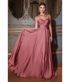 Mauve Rose Satin Strapless Keyhole Evening Gown - Unique Vintage - Womens, DRESSES, PROM AND SPECIAL OCCASION Mauve Rose Bridesmaid Dress, Dusty Rose Bridesmaid Dress Satin, Dusty Rose Satin Dress, Mauve Dress Outfit Wedding, Mauve Dress Formal, Blush Evening Gown, Long Elegant Prom Dresses, Dusty Rose Bridesmaid Dress, Dusty Rose Bridesmaid