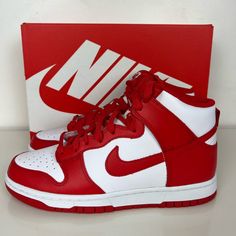 Brand New In The Box Nike Dunk Hi Retro University Red Dd1399-106 Men’s Size 8.5/ Women’s Size 10 No Return All Sales Are Final Classic High-top Sneakers With Red Sole, Classic Red High-top Sneakers With Round Toe, Classic Skate Shoes With Red Sole And Round Toe, Classic Red High-top Sneakers With Contrast Sole, University Red High-top Sneakers With Contrast Sole, Red High-top Sneakers With Boost Midsole, Red High-top Sneakers With Contrast Sole, University Red Custom Sneakers With Contrast Sole, High-top University Red Sneakers With Contrast Sole