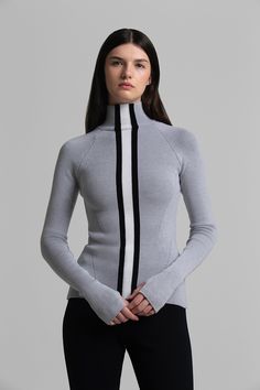 #color_gray melange Ski Apparel, Ski Style, Luxury Ski, Ski Sweater, Ski Fashion, Skiing Outfit, Suits And Jackets, Winter Clothing, Sweater Sale