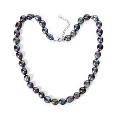 PRICES MAY VARY. QUALITY PEARL JEWELRY: Our Tahitian Pearl Necklace showcases high-luster black baroque pearls (8.0-9.5mm) on an 18-inch strand, complemented by a 2-inch extender for a versatile fit. Expertly double-knotted on silk and finished with a 925 sterling silver clasp, this piece exemplifies superior craftsmanship and timeless elegance. UNTAMED BEAUTY OF NATURE: Experience the mesmerizing allure of the ocean with our Black Baroque Pearl Necklace. Each Tahitian Saltwater Cultured Black P Black Pearls Jewelry, Black Pearl Jewelry, Natural Pearl Jewelry, Tahitian Pearl Necklace, Pearl Strands Necklace, Black Pearl Necklace, Diy Jewelry Unique, Pearl Strand, Baroque Pearl Necklace