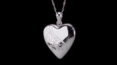 Heart Locket Pendant Necklace in Sterling Silver (18") #Sponsored #Pendant, #ADVERTISEMENT, #Locket, #Heart Heart-shaped Jewelry With Intricate Design For Formal Occasions, Formal Heart-shaped Jewelry With Intricate Design, Heart-shaped Filigree Jewelry For Formal Occasions, Formal Heart-shaped Filigree Jewelry, Heart-shaped Filigree Jewelry Keepsake, Elegant Necklaces With Intricate Design For Valentine's Day, Elegant White Engraved Locket Necklace, Silver Heart Pendant Jewelry With Hallmark, Heart-shaped Engraved Jewelry For Formal Occasions