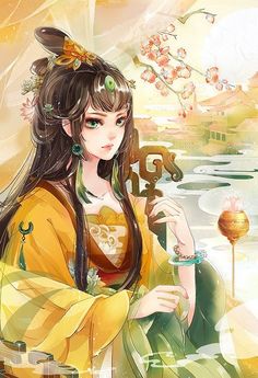 古风 中国风 古装 插画手绘 美女 悠... Girl Illustrations, Chinese Costume, Asian Ladies, Ancient Paintings