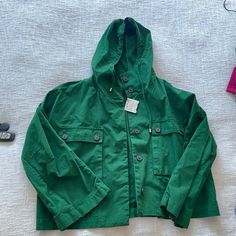 *Nwt* Zara Hooded Jacket - Oxford Green (Size M) *Original Price Cut Off As I Received This As A Gift *Oversized Fit - Fits More Like A L Or Smaller End Of Xl Green Utility Windbreaker With Detachable Hood, Trendy Green Utility Jacket For Streetwear, Green Parka For Spring Streetwear, Green Spring Parka With Pockets, Green Hooded Outerwear With Pockets, Green Utility Parka With Double-lined Hood, Green Utility Jacket With Detachable Hood, Green Hooded Jacket With Pockets For Fall, Green Cotton Outerwear With Double-lined Hood