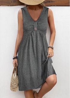 Color:Dark Grey Marl;Size:S;Size:M;Size:L;Size:XL;Size:XXL;Package Contents:1 X Dress;Occasion:Other;Style:Casual; Summer Cotton A-line Sleeveless Dress, Affordable Cotton A-line Sleeveless Dress, Cotton A-line Sundress Sleeveless, Linen A-line Sleeveless Sundress, Beige Cotton A-line Sleeveless Dress, Elegant Dresses Plus Size, Grey Midi Dress, Shirt Tunic Top, Cardigan Tops