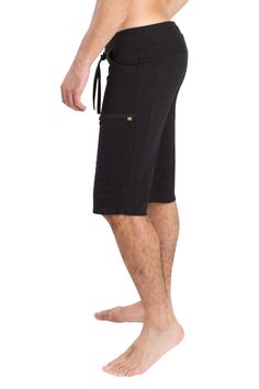 "These American-made light-weight Modal (Birch Tree) Mens Yoga Shorts have a \"cut off\" look - perfect for all climates! 2x1 RIB fabric piping extends uninterupted from the sides up & above the rear-end -- providing exceptional stability & flexibility during strenuous workouts! These will be your favorite shorts ever!! ❤ MADE IN USA! Perfect for all sports including Yoga, Pilates & Tennis -- each short pocket can comfortably carry 2-3 tennis balls. SIZING GUIDE: For size Small you c Sporty Pants With Built-in Shorts, Sporty Short Pants With Side Pockets, Sports Bottoms With Hip Pockets And Short Length, Sporty Bermuda Bottoms With Built-in Shorts, Athleisure Pants With Built-in Shorts, Relaxed Fit Bottoms With Built-in Shorts For Outdoor Activities, Yoga Bottoms With Pockets, Cotton Activewear With Pockets Short Leg, Functional Short Bottoms With Comfort Waistband