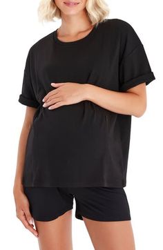 Dual zippers on the bodice mean easy nursing in this soft and breathable T-shirt made with a relaxed fit. Crewneck Short sleeves 100% cotton Machine wash, dry flat Made in Turkey Maternity Wear Short Sleeve Bump Friendly Top, Maternity Bump Friendly Short Sleeve Top, Nursing Friendly Stretch Tops For Everyday, Stretch Nursing-friendly Top For Everyday, Stretch Nursing Friendly Tops For Everyday, Casual Cotton Nursing-friendly Tops, Everyday Stretch Nursing-friendly Top, Black Stretch Nursing-friendly Top, Black Stretch Nursing Friendly Top