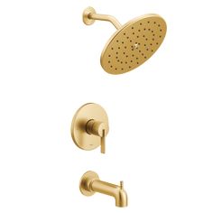 thermostaer shower faucet with hand shower head and handset in polished brass