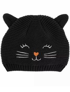 Carter's Baby Halloween Cat Hat. Condition is New with tags. Shipped with USPS First Class Package. Knitting Pattern Cat Face Childs Hat, Crochet Childrens Cat Hats Free Patterns, Caiti Cat Hat, Crochet Baby Cat Hat Pattern Free, Halloween Hat, Halloween Hats, Hats Accessories