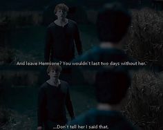 harry potter and hermione's quote from the movie, deathly hall