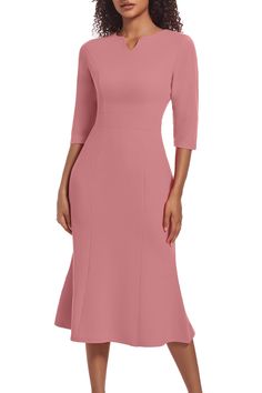 PRICES MAY VARY. Back Style: Closed Back Church Dresses For Women Classy Chic, Church Suits For Women, Dresses For Women Classy, Church Dresses For Women, Midi Dresses For Women, Church Suits, Pink Passion, Amazon Dresses, Dresses Formal Elegant