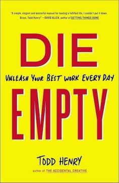 the book cover for die empty, which is yellow with red letters and black lettering