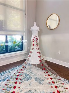 This season, brides are turning to floral wedding trains for a beautiful aisle-ready look. This semi-sheer train can be custom made to any length that is perfect for both long and short gowns and offers stunning movement for wedding pictures. This item includes pins to affix the train to your gown for an uninterrupted, beltless aesthetic. You can select the positioning of the train on your wedding dress. Item will arrive folded in a dress bag. If you decide this is the dress for your big day: We Wedding Dress With Red Flowers, Beauty And The Beast Wedding Dress, Charro Wedding Dress, Mexican Inspired Wedding Dress, Red And White Wedding Dress, Charro Wedding, Wedding Dress Two Piece, Beauty And The Beast Wedding Theme, 2026 Wedding