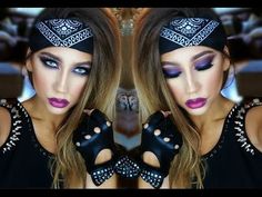 Biker Chic / 80s Punk Rocker | Halloween 2014 - YouTube Rock Roll Makeup, 80s Heavy Metal Fashion Women, Punk Rocker Halloween Costume, 80s Makeup Rocker Women, Diy Biker Chick Costume, 80s Rocker Makeup And Hair, 80s Rocker Hairstyles For Women, 80s Rock Makeup And Hair, 80s Rock Makeup Women