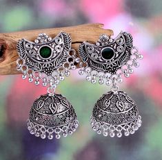 * Item  Description - * Material-  Silver plated oxidized earrings  * Weight -  25.20  Grams  * Inches -   1.7   Inches  * Length -  4.5 Centimeter  * Width -    2.0  centimeter  * Pattern -  Traditional wear, Party wear, Wedding gift, Daily wear, Casual wear, birthday gift, promise gift, gift for her,  Best price guaranteed  We strive continuously to serve our customers better and keep updating our shop with new designs regularly .  We can also supply in wholesale quantities. To enquire about w Earring Indian, Earrings Jhumka, Blouse Designs Pattern, Oxidized Earrings, Latest Blouse Designs Pattern, Jewelry Traditional, Latest Blouse Designs, Pretty Jewelry Necklaces, Jhumki Earrings