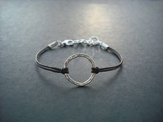 silver hoop bracelet sterling silver plated by Lana0Crystal Adjustable Open Circle Metal Jewelry, Nickel-free Adjustable Full Circle Jewelry, Handmade Adjustable Open Circle Jewelry, Everyday Silver Bracelet With Waxed Cord, Everyday Metal Jewelry With Adjustable Cord, Silver Minimalist Bracelets With Waxed Cord, Adjustable Full Circle Silver Jewelry, Everyday Silver Jewelry With Sliding Knot, Adjustable Circular Everyday Jewelry