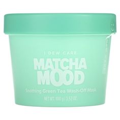 A Perfect Match-a! Scoop up this green tea-scented face mask enriched with matcha, a powerful antioxidant. I Dew Care Matcha Mood Soothing Green Tea Wash-Off Mask is a sorbet-inspired face mask that is formulated with calming green tea extract, plus radiance-enhancing vitamin B3 to improve dullness and uneven skin tone. Enjoy the chill factor of glacier water- it's cooling properties help hydrate and refresh the complexion. Ready, set, matcha two to three times a week.Green Tea Extract - a power Tea Skincare, I Dew Care, Lemon Face Mask, Korean Facial, Sorbet Ice Cream, Korean Face Mask, Skin Care Face Mask, Beauty Mask, Green Tea Extract