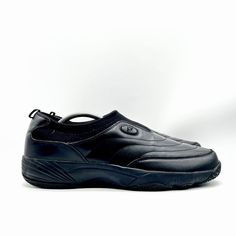 Elevate Your Shoe Game With These Slip-On Propet Shoes That Feature A Rubber Outsole For Slip Resistance And Arch Support For Comfort. The Shoes Come In Classic Black Leather And Have A Foam Insole For Cushioning. The Moisture-Wicking And Breathable Properties Of The Shoes Make Them Perfect For Travel, Activewear, Casual Wear, And Workwear. The Anti-Slip Character And Water-Resistant Features Of The Shoes Make Them Suitable For Various Occasions. The Shoes Are Available In Men's Size 13 And Have Ergonomic Black Slip-on Walking Shoes, Ergonomic Black Slip-on Sneakers, Black Dynamic Walking Shoes Fade-resistant, Dynamic Black Fade-resistant Walking Shoes, Black Durable Walking Shoes For Training, Black Slip-resistant Walking Shoes For Training, Slip-on Fade-resistant Sneakers With Round Toe, Functional Slip-resistant Closed Toe Sneakers, Dynamic Black Slip-resistant Walking Shoes