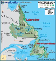 a map of the united states and canada with labels showing locations where land is located