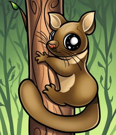 an image of a cartoon animal climbing on a tree