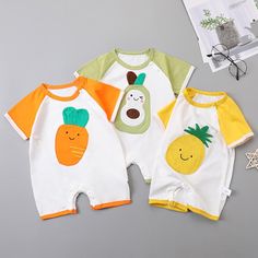 * Material:Cotton * Thickness:Regular * Season:Summer Best Sales Cartoon Design Bodysuit for Baby Wholesale children's clothing ,which is very comfortable to wear it.Fashionable high quality organic and affordable clothes Cartoon Design Bodysuit for Baby Wholesale children's clothing that will always catch the attention of people. Cartoon Design Bodysuit for Baby Wholesale children's clothing are very comfortable to wear and the material is easy to clean. Heart is not as good as action, quickly Playful White Bubble Romper With Cartoon Print, Cute Short Sleeve Onesie For Summer, Playful Green Cotton Onesie, Playful Short Sleeve Onesie With Cartoon Print, White Cartoon Print Jumpsuits And Rompers For Spring, White Cartoon Print Jumpsuits For Spring, Playful Short Sleeve Bubble Romper For The Beach, Playful Short Sleeve Bubble Romper For Beach, Short Sleeve Cotton Jumpsuits And Rompers For The Beach