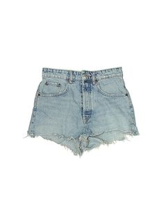 Zara Denim Shorts Size: 4 Bottoms - used. 100% Cotton | Zara Denim Shorts: Blue Bottoms - Size 4 Medium Wash High Rise Shorts With Five Pockets, High Rise Medium Wash Shorts With Five Pockets, High Rise Dark Wash Shorts With Five Pockets, High Waist Light Wash Shorts With Five Pockets, Zara Denim Blue Bottoms For Spring, Zara High Rise Relaxed Fit Bottoms, Dark Wash Bottoms With Five Pockets For Summer, Zara Washed Blue Bottoms For Spring, High Rise Medium Wash Jean Shorts With Five Pockets