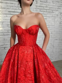 Gala Dress With Heart-shaped Neckline And Boned Bodice, Gala Dress With Boned Bodice And Heart-shaped Neckline, Glamorous Red Corset Dress With Sweetheart Neckline, Red Sleeveless Ball Gown With Fitted Bodice, Elegant Lace Dress With Heart-shaped Neckline, Elegant Red Dress With Lined Bodice, Gala Dress With Heart-shaped Neckline And Lined Bodice, Red Fitted Ball Gown With Sweetheart Neckline, Red Wedding Gown With Boned Bodice