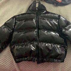 Brand New Black Puffer, Never Worn. Great Condition Black Hooded Puffer Jacket For Fall, Hooded Black Puffer Jacket For Fall, Black Puffer Jacket For Fall Streetwear, Trendy Black Puffer Jacket For Streetwear, Black Spring Puffer Outerwear, Black Puffer Outerwear For Spring, Black Puffer Jacket With Zipper For Spring, Black Puffer Jacket With Zipper Closure For Spring, Trendy Black Puffer Outerwear