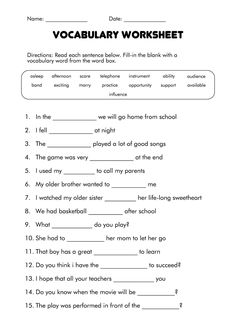 the worksheet for reading and writing words in an english language, with pictures on it