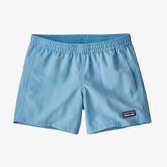 Our Girls’ Baggies™ Shorts are made with lightweight  quick-drying 100% recycled nylon that has a DWR (durable water repellent) finish for wind- and water-resistance. These water shorts also have bartacks at stress points  an internal drawcord for an adjustable fit and an exposed elastic waistband that’s brushed for softness next-to-skin. Gusset insert allows for maximum movement when rock scrambling; two internal mesh pockets in front quickly drain water. Inseam is 4". Sporty Nylon Swimwear For Travel, Relaxed Fit Recycled Polyester Shorts With Elastic Waistband, Nylon Swim Trunks With Pockets For Travel, Casual Nylon Swimwear For Travel, Outdoor Nylon Swimwear With Side Pockets, Relaxed Fit Nylon Swim Trunks With Side Pockets, Outdoor Recycled Polyester Shorts, Casual Nylon Swim Trunks In Solid Color, Nylon Swim Trunks With Side Pockets For Outdoor