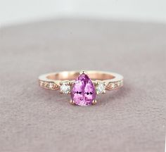 "A simple and elegant Natural Light Pink Sapphire and Diamond engagement ring in 9k/14k/18k yellow- rose-white gold or platinum. It is a perfect choice for those who are looking for a dainty engagement ring. It is also a great gift for Christmas, Valentine's day, birthday, anniversary or for celebration any special occasion. ✯ Free UK and USA shipping ✯ ✯ No Custom Charges for USA orders ✯ If you have any additional questions about this item, just hit the \"Ask a Question\" button (just to the r 14k Rose Gold Promise Ring In Fine Jewelry Style, 14k Rose Gold Promise Ring, 14k Rose Gold Sapphire Promise Ring, Fine Jewelry Sapphire Ring In Rose Gold With Diamonds, Rose Gold Sapphire Ring With Diamond Accents, Rose Gold Brilliant-cut Diamond Sapphire Ring, Rose Gold Sapphire Ring With Brilliant Cut Diamond, Classic Rose Gold Vvs Clarity Birthstone Ring, Rose Gold Sapphire Ring With Diamond Accents For Gift