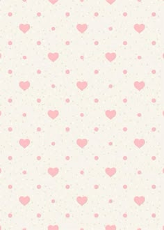 pink hearts and dots on a white background