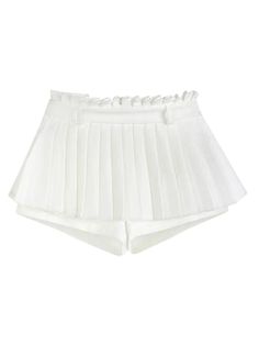 Be ready to ace the court of style in this Kari Pleated Short Skirt. It’s the perfect combo of preppy chic and tantalizingly sexy! Crafted with a luxurious double layer of silk-lined pleats and a sultry mid-thigh length, you’ll look and feel absolutely fabulous! Game, set, chic! Kari Pleated Short Skirt in White Sexy Pleated Tennis Skirt Silk-Lined Double Layer Preppy Culottes Belt Inclueded Alees Fashion Summer - Fall Collection Fitted Mini Skirt With Ruffles, Fitted Skirt With Pleated Hem For Party, Party Fitted Skirt With Pleated Hem, Fitted Party Skirt With Pleated Hem, Fitted Pleated Bottoms For Party, High Waist Pleated Skirt In Flirty Style, High Waist Pleated Skirt Bottoms In Flirty Style, Pleated High-waist Skort For Party, High Waist Pleated Party Skort