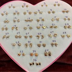 Nwot Golden Stud Earrings Plastic Backs Included Assorted Sizes Choose Any Nine Pairs Gold Earrings Models, Gold Earrings, Jewelry Earrings, Stud Earrings, Women Jewelry, Models, Gold, Women Shopping, Color