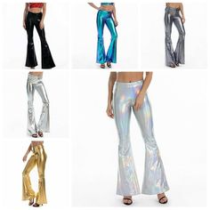 Club Fashion, Running Costumes, Flared Trousers, Fashion Materials, Bell Bottom Pants, Club Style, Black White Gold, Roller Skates, Bell Bottom