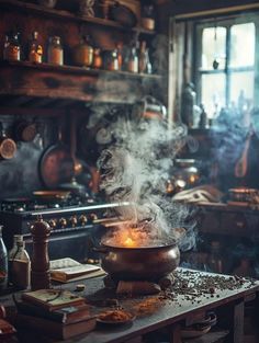 Healing Magic Aesthetic, Magical Circle, Witches Cottage, Witchy Kitchen, Cleansing Rituals, Witch Cottage, Spooky Stories, Magical Home