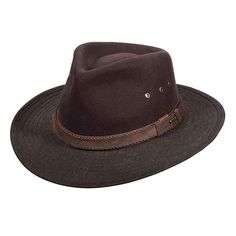 Wool Felt Outback Hat by Scala - Men and Women Safari Fedora Hats — SetarTrading Hats Rugged Hunting Hat With Curved Brim, Country Style Flat Brim Hat For Hunting, Rugged Flat Brim Hunting Hat, Country Style Flat Brim Hunting Hat, Rugged Brown Hunting Hat, Rustic Brown Hunting Hat, Rugged Fedora Hat For Rodeo, Rugged Wide Brim Fedora For Country Events, Rustic Curved Brim Hunting Hat