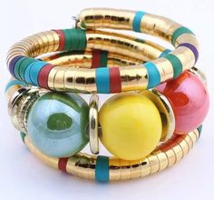 -Handmade item -Bangle Bracelet -Multicolor  -Ready to ship Trendy Fashion Accessories, The Bangles, Cuff Jewelry, Snake Bracelet, Memory Wire Bracelets, Bracelet Online, Silver Bangle Bracelets, Resin Beads, Metal Bracelets